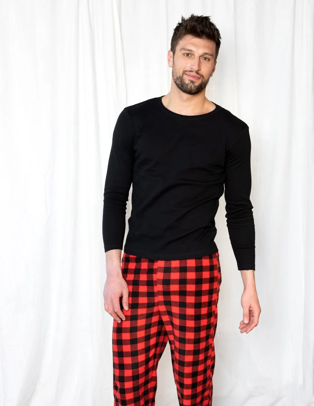 Men's Fleece Plaid Set