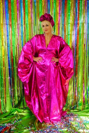 Metallic Foil Flash Gordon Chrome Kaftan - Pink
