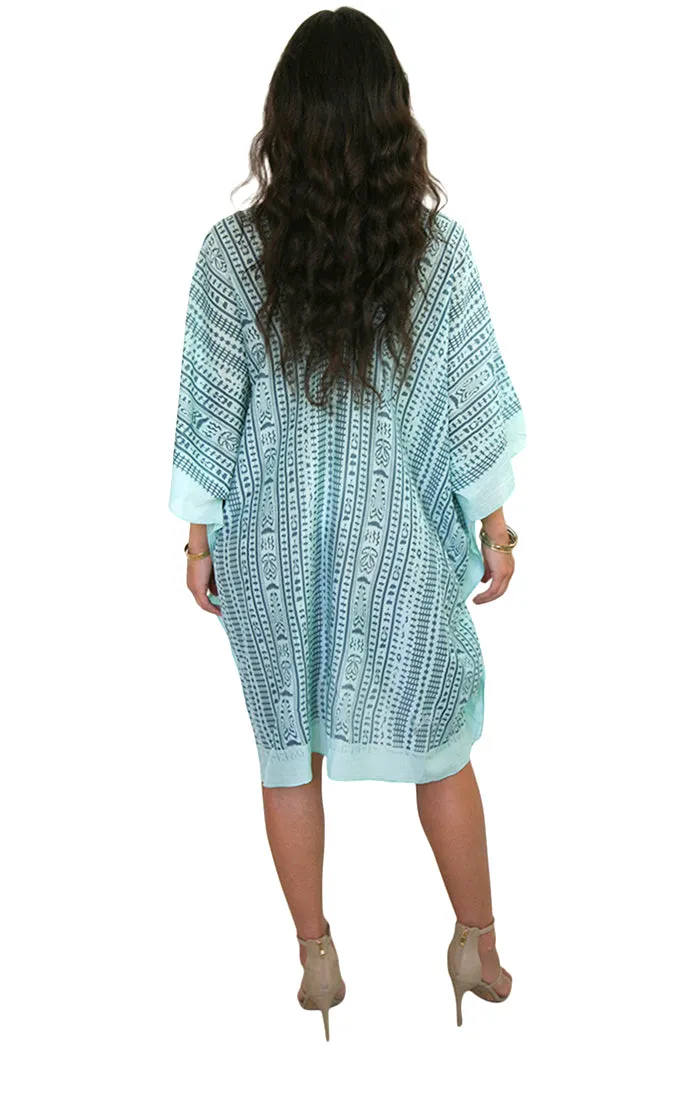 Mid Length Cotton/Silk V-Neck Kaftan