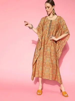 Multicolored Printed Silk Blend Dress