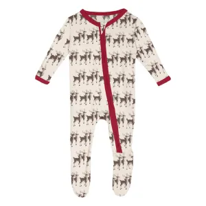 Natural Rudolph 2 Way Zipper Footie