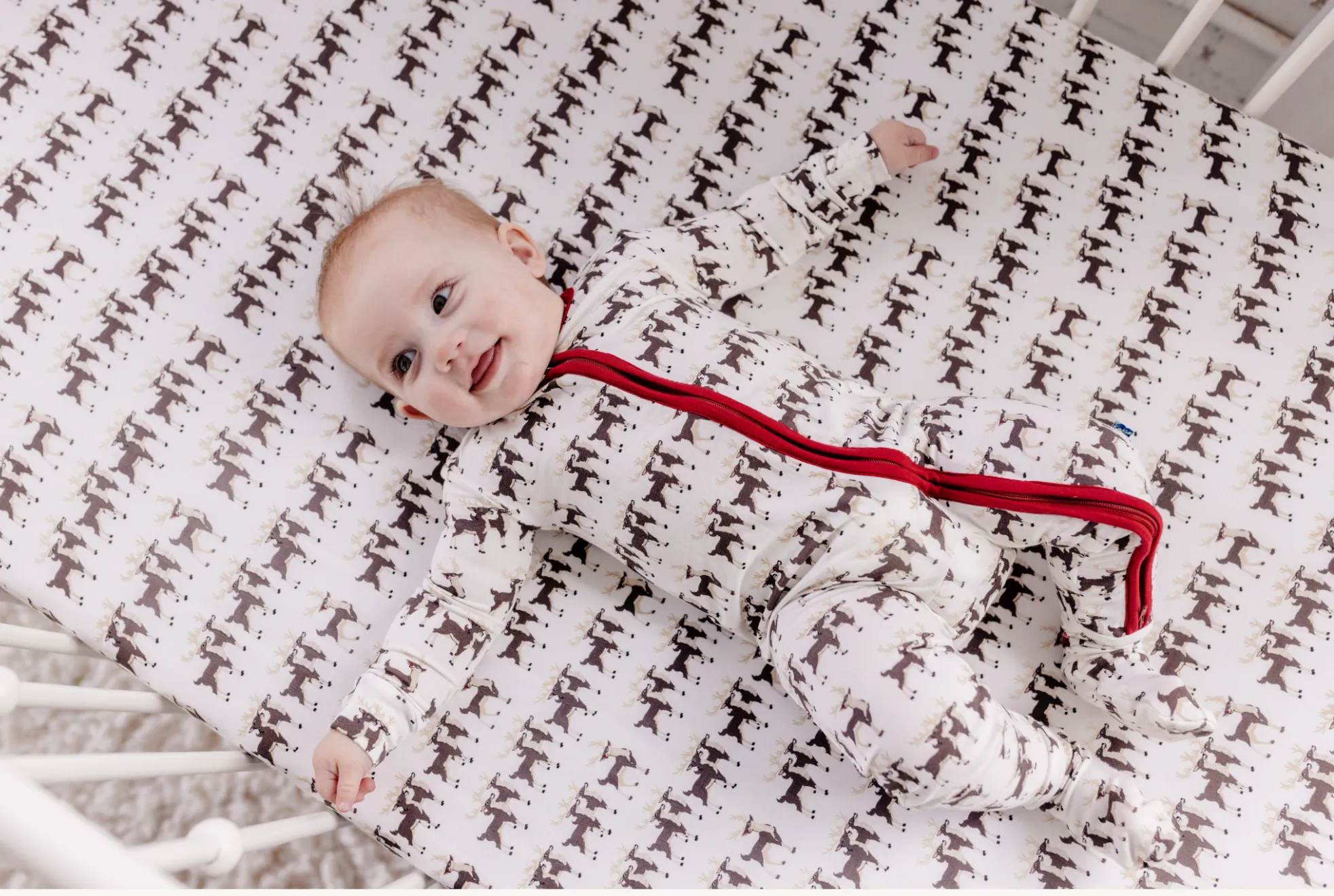 Natural Rudolph 2 Way Zipper Footie