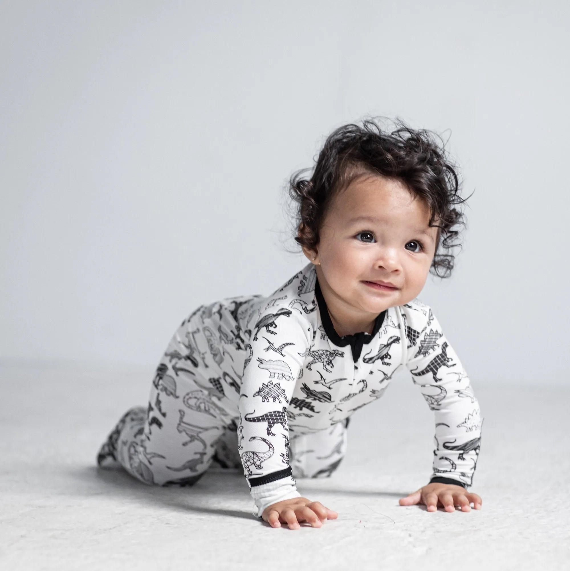 Peregrine Kidswear White Dino Footie
