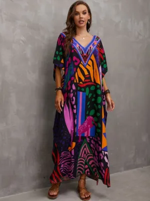 Plus Size Kaftan Swim Cover Up Dress