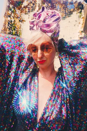 PRIDE Dazzling Sequin Rainbow Kaftan Gown / Kimono Robe