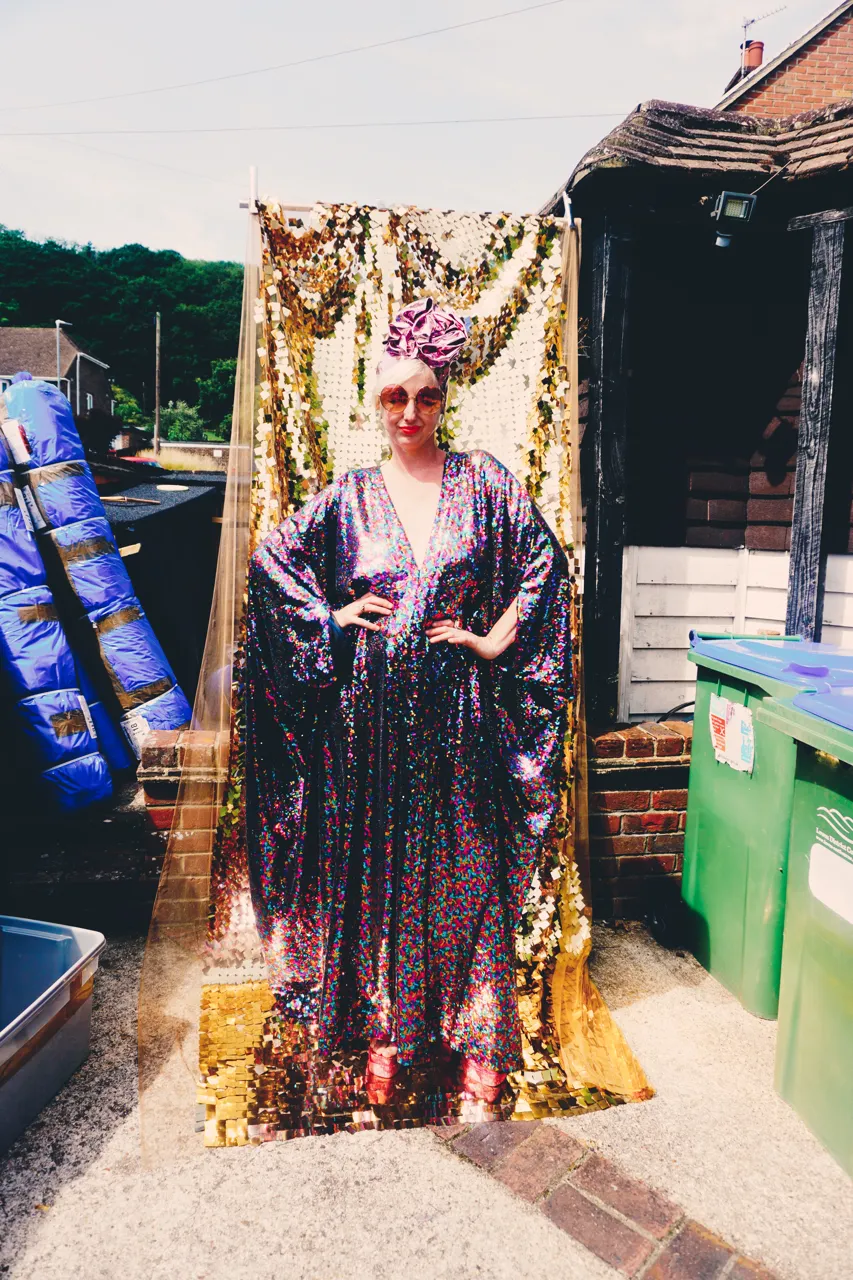 PRIDE Dazzling Sequin Rainbow Kaftan Gown / Kimono Robe