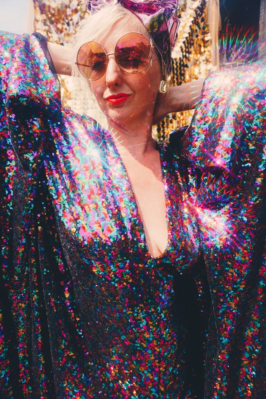 PRIDE Dazzling Sequin Rainbow Kaftan Gown / Kimono Robe