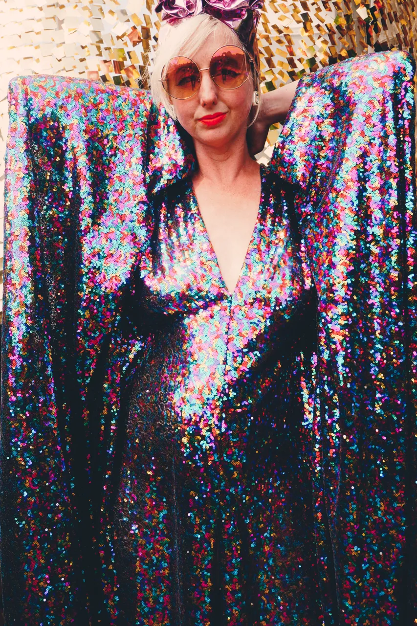 PRIDE Dazzling Sequin Rainbow Kaftan Gown / Kimono Robe