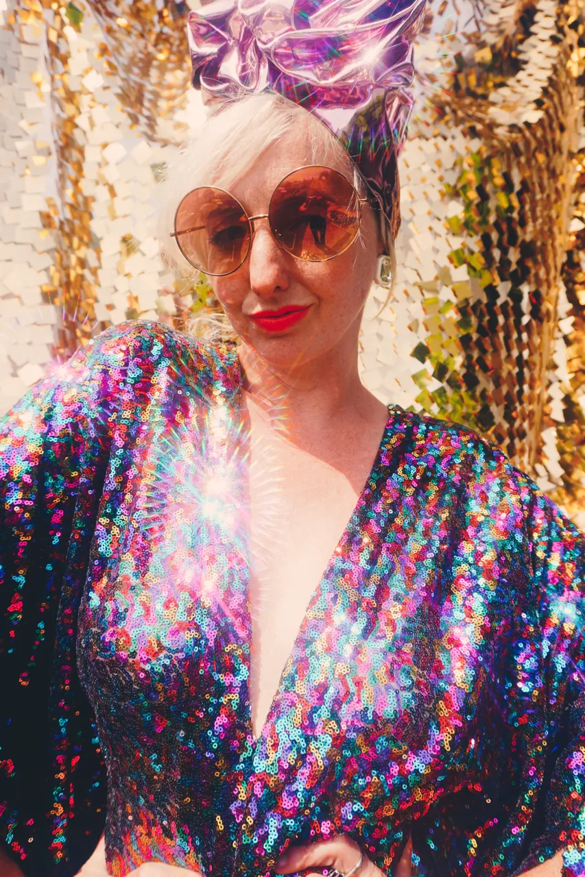 PRIDE Dazzling Sequin Rainbow Kaftan Gown / Kimono Robe