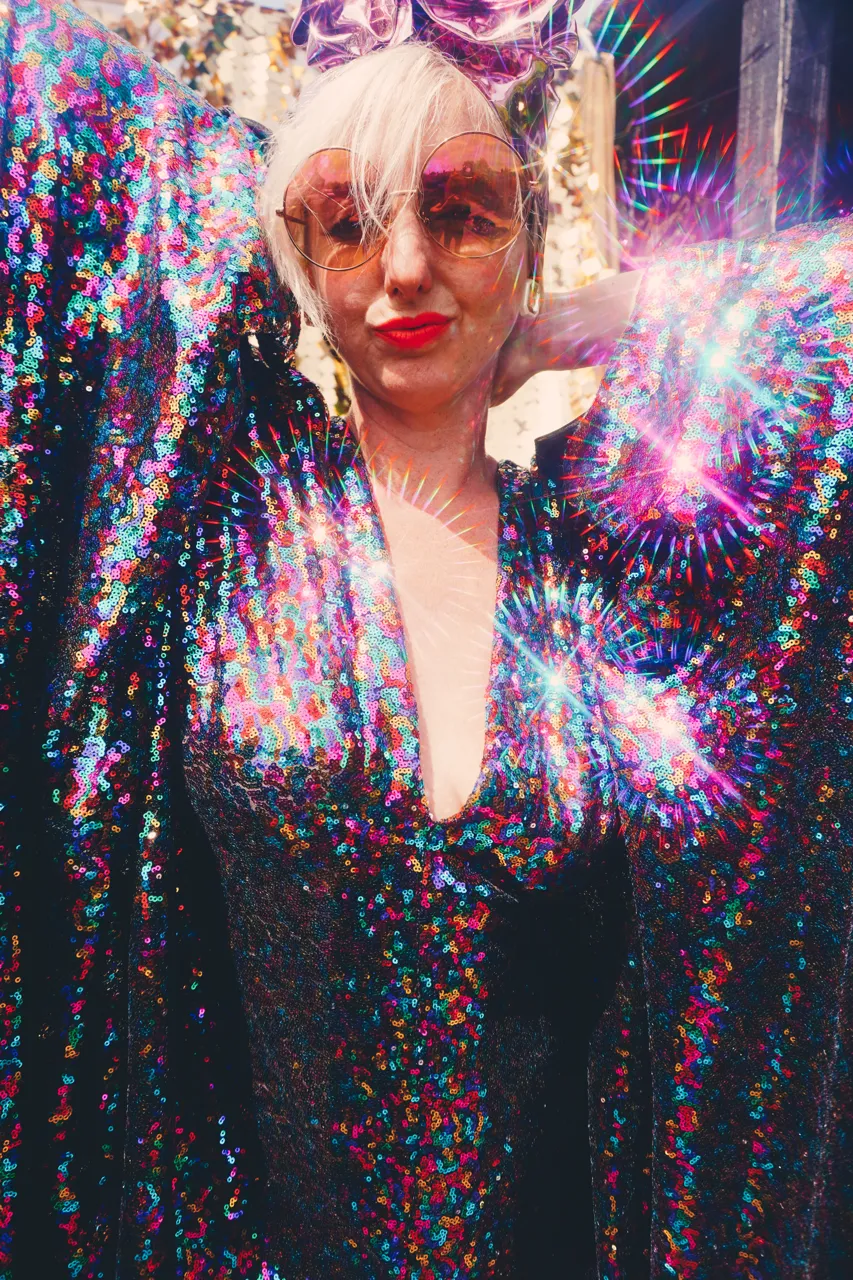 PRIDE Dazzling Sequin Rainbow Kaftan Gown / Kimono Robe