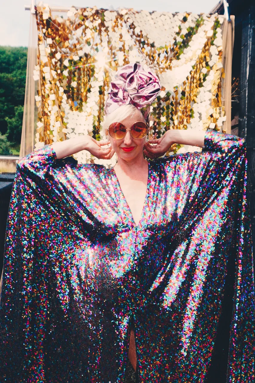 PRIDE Dazzling Sequin Rainbow Kaftan Gown / Kimono Robe