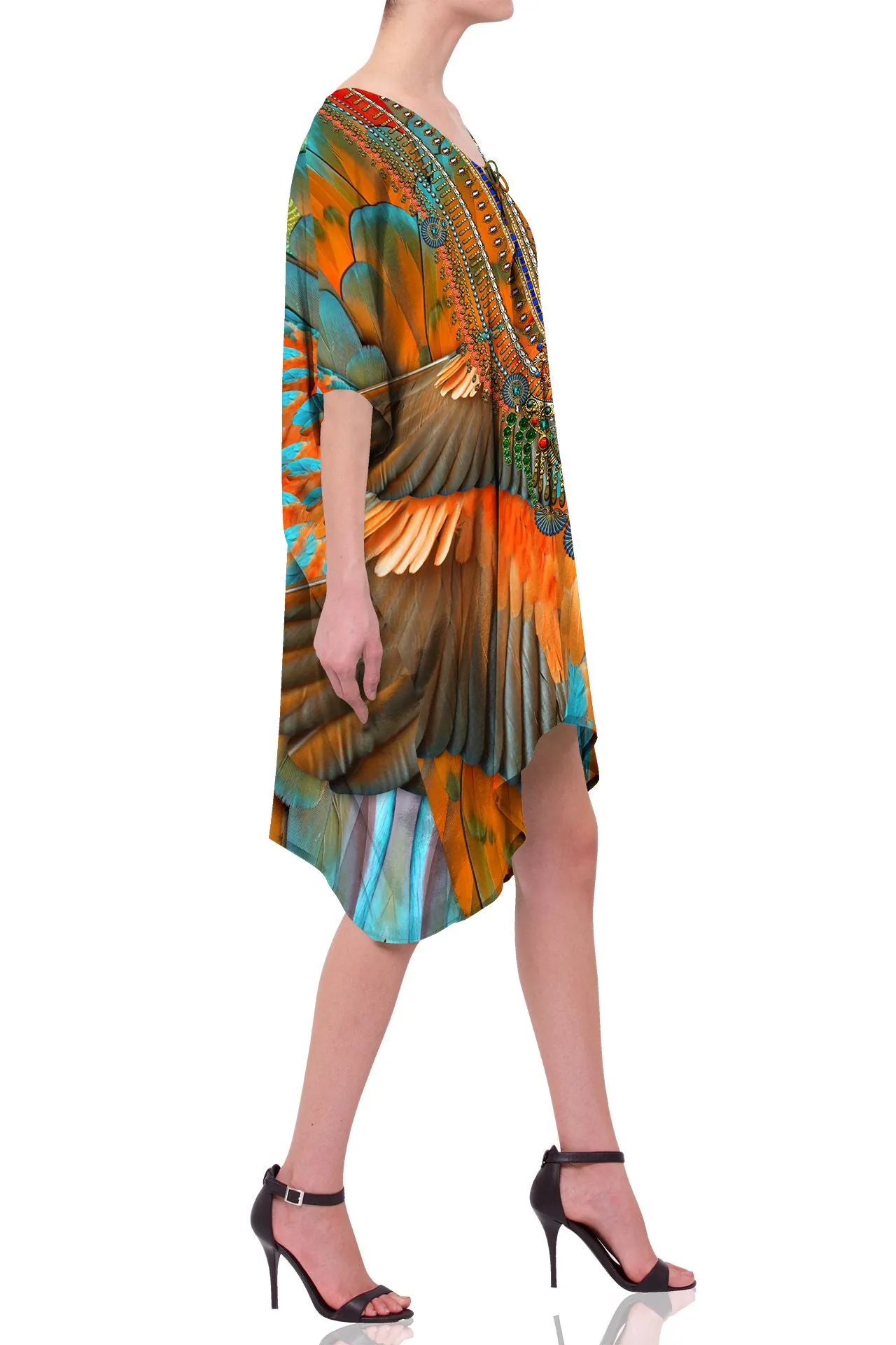 Printed Red Short Kaftan