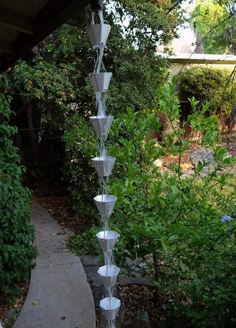 Professional Octagonal Rain Chain Cup Unfinished Aluminum Modern Geometric Downspout