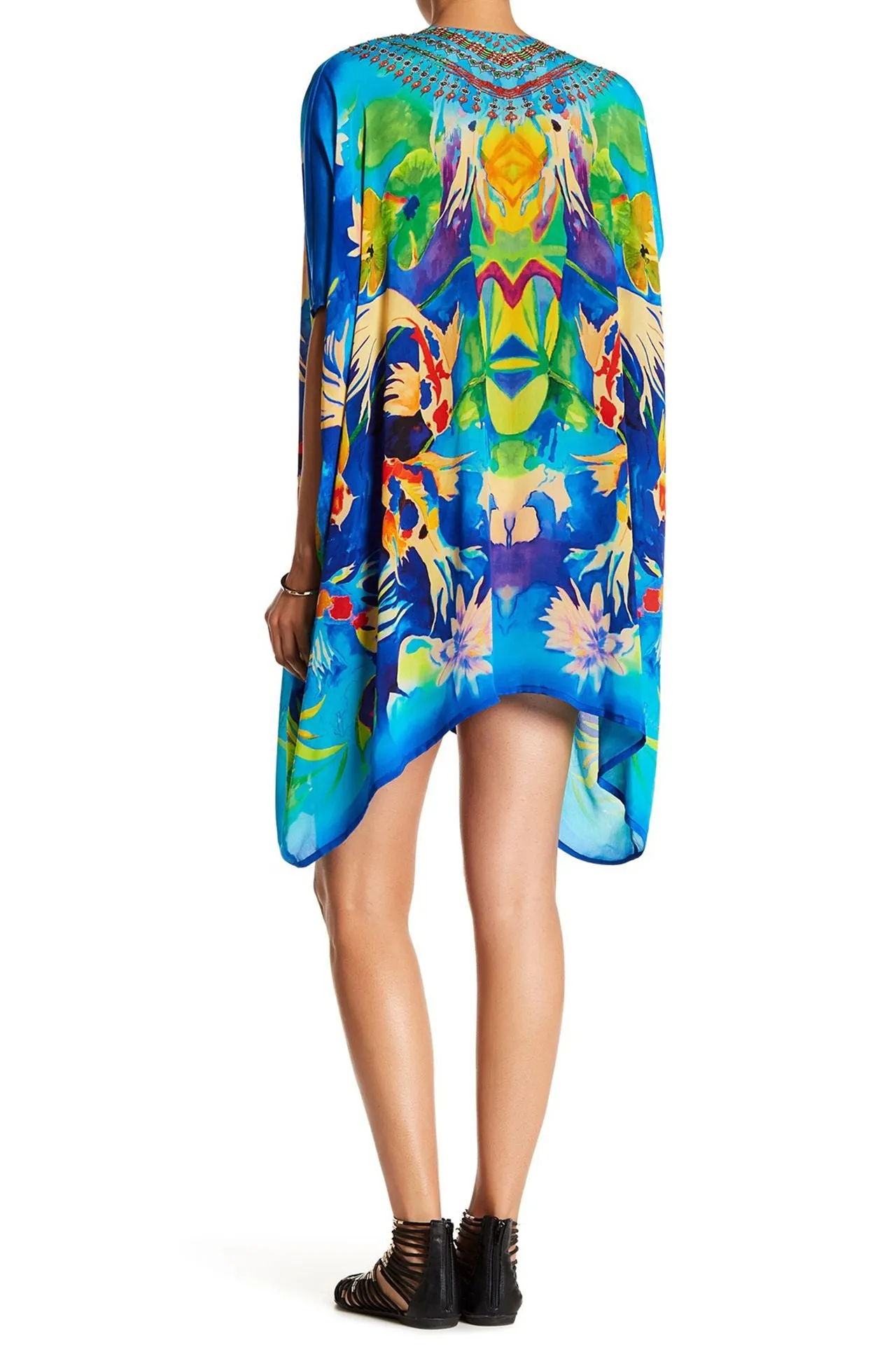 Pure Silk Short Kaftan Dress