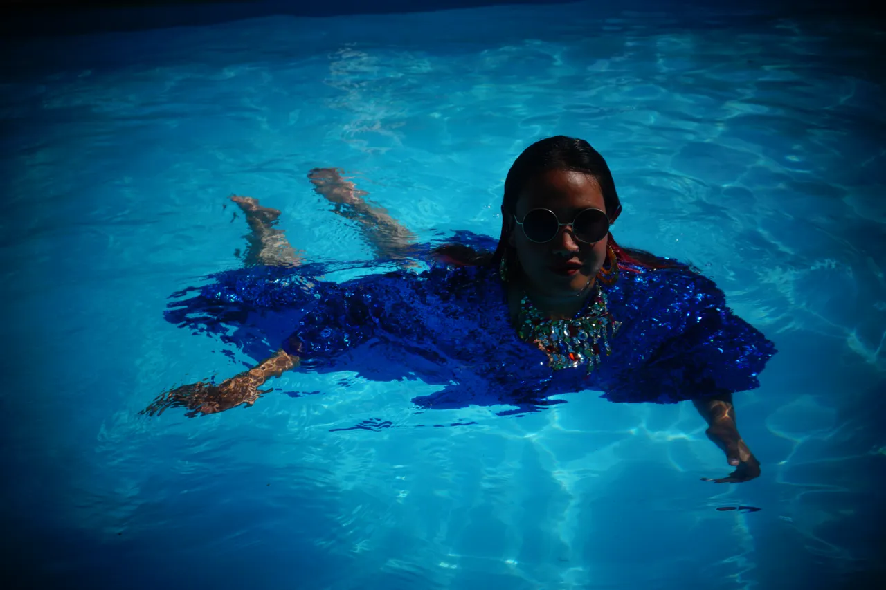 Royal Blue Holographic Sequin Maxi Kaftan Gown / Kimono Robe