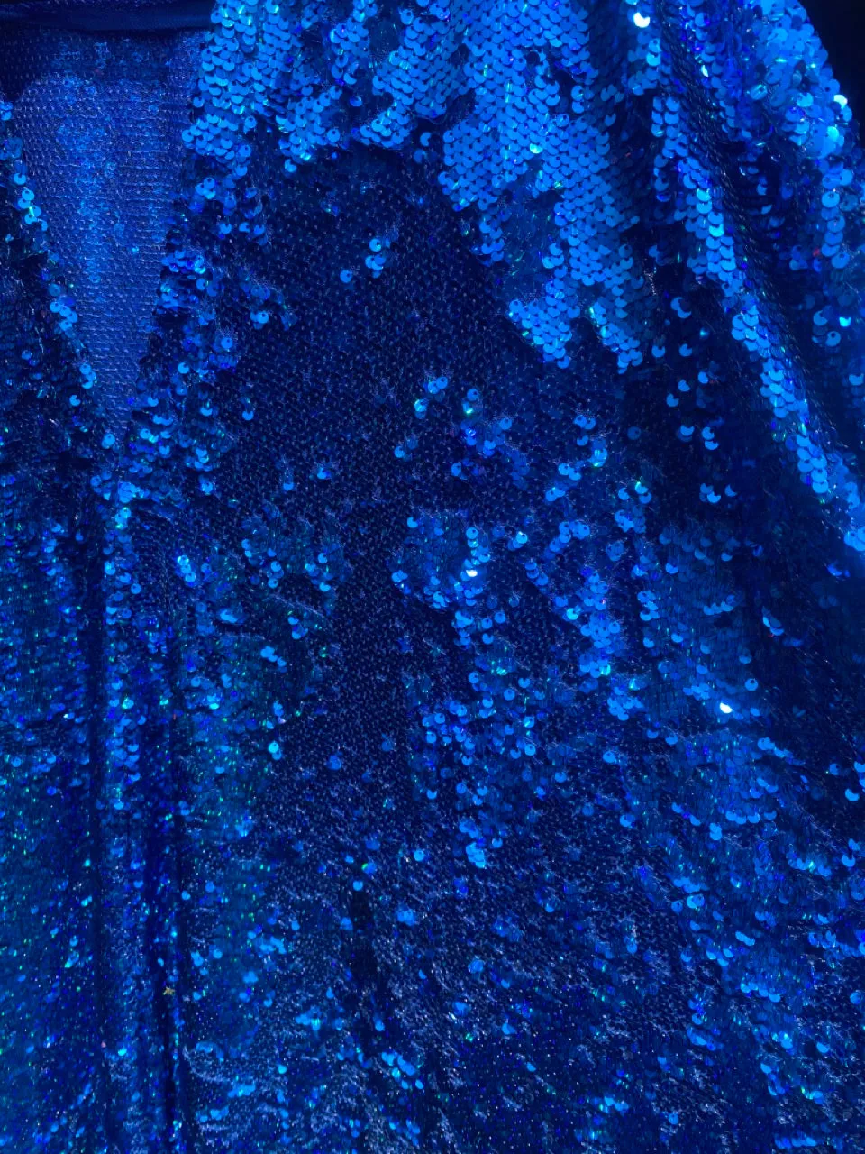 Royal Blue Holographic Sequin Maxi Kaftan Gown / Kimono Robe