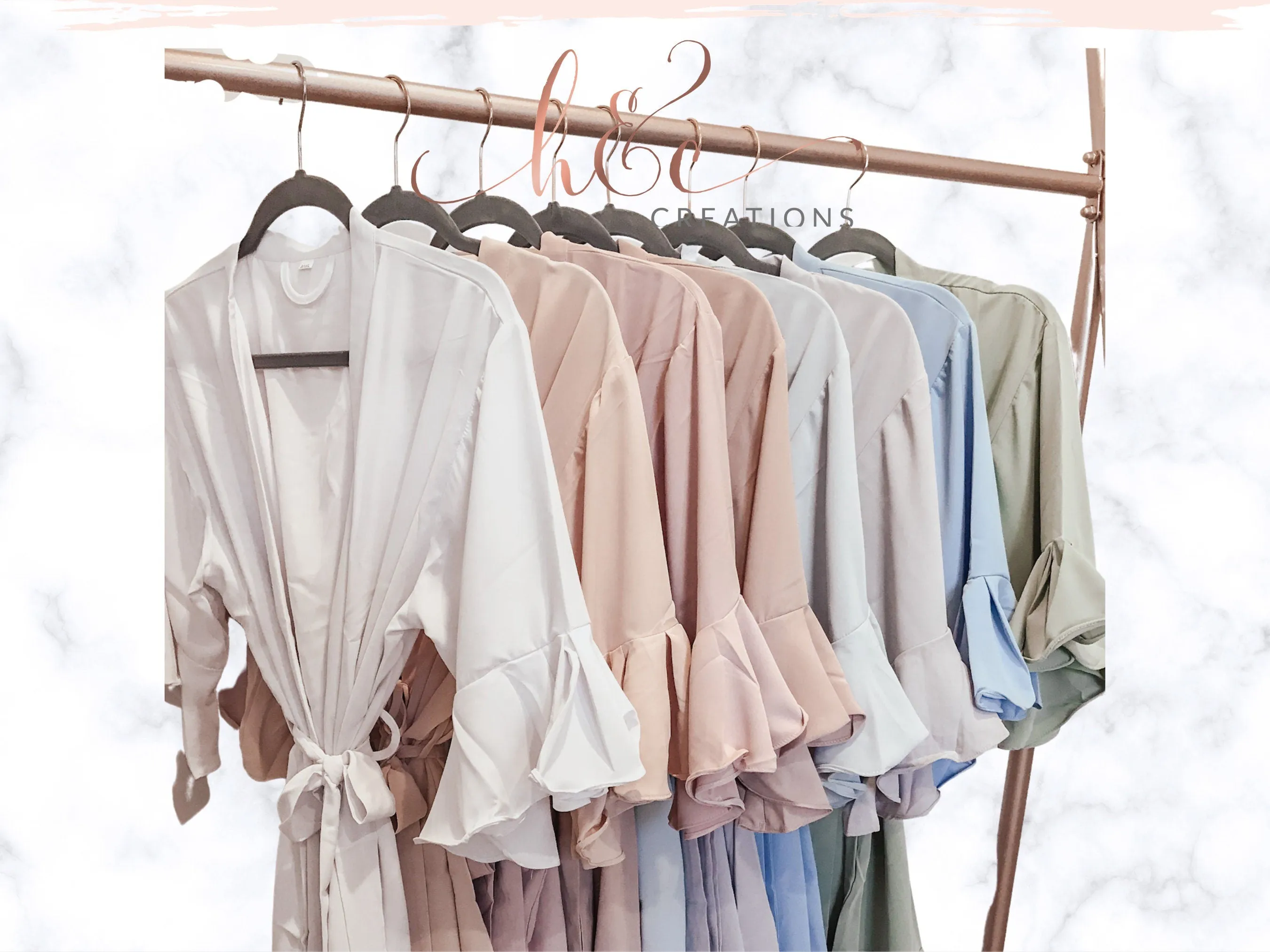 Satin Ruffle Bridesmaids Robes, Ruffle Sleeves Satin Robe Set, Customized Robes for Bridesmaid Proposal, Mauve Ruffle Robe