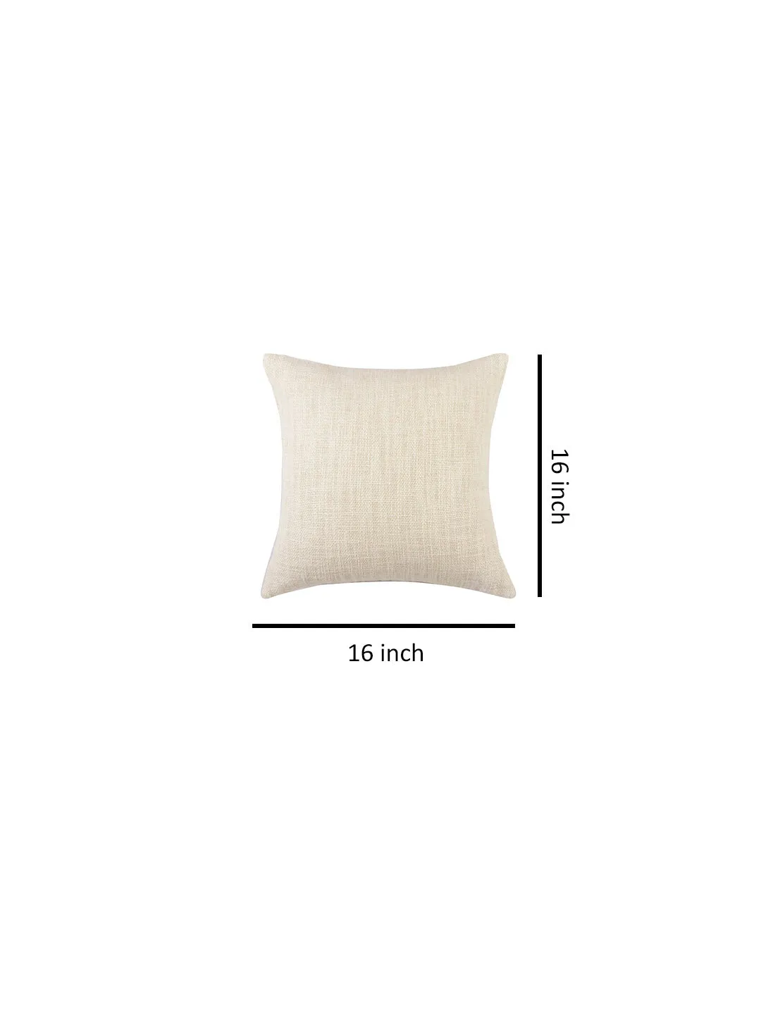 Set of 5 Serene Leaf Hand Embroidery with Ecru & Bling Gold Foil 40x40 CM Cushion Covers
