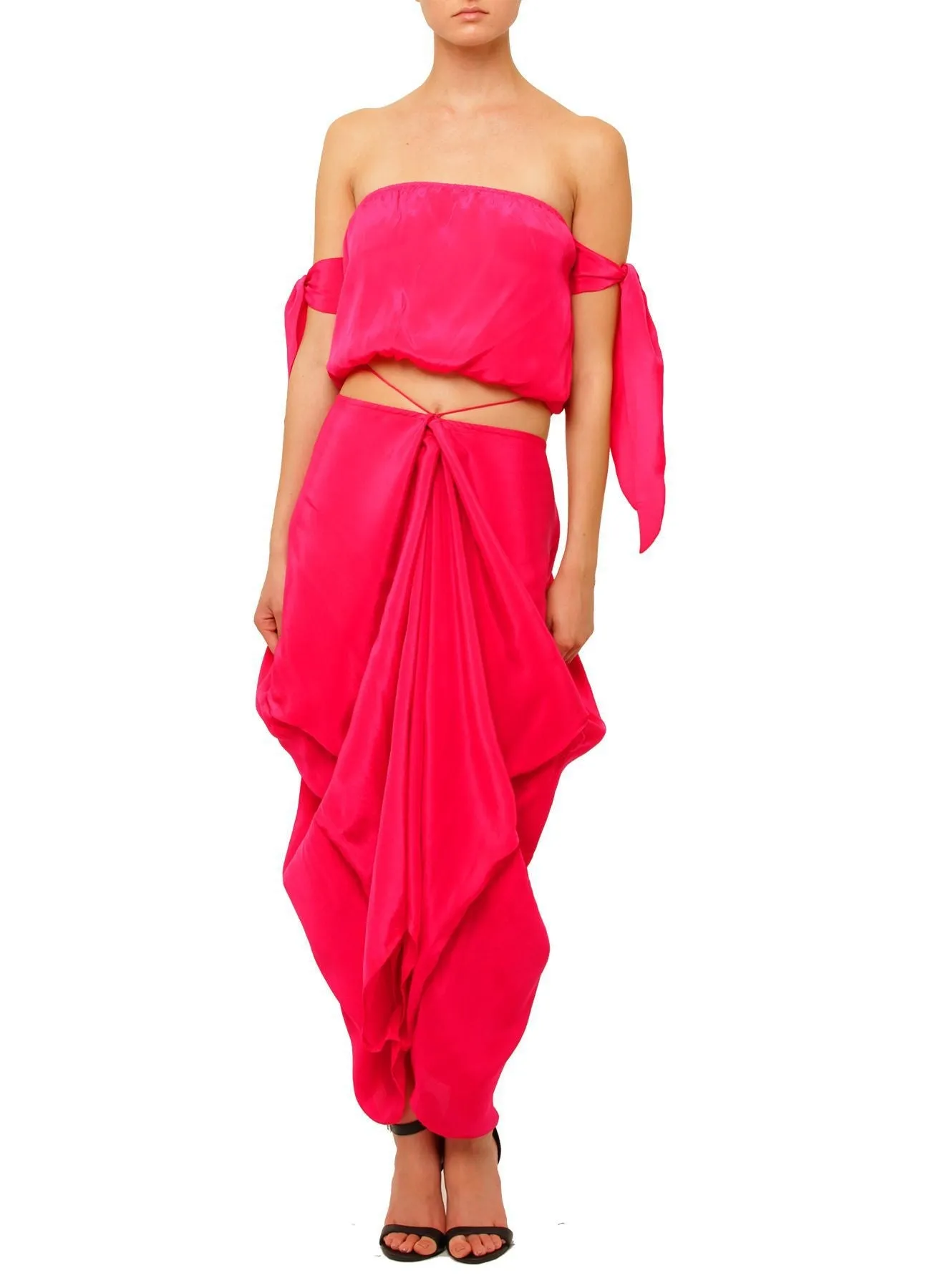 Solid fuchsia short kaftan dress Short