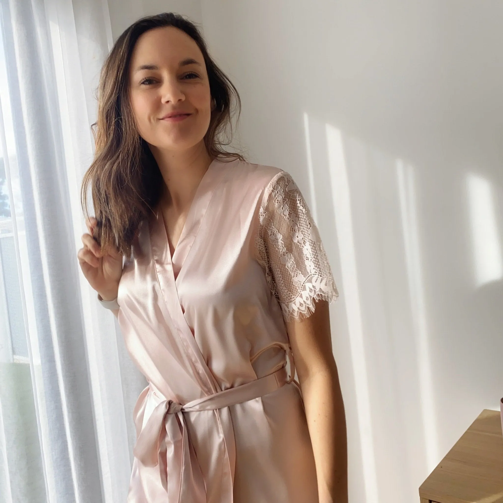 Tessa Satin Robe (Dusty Pink)