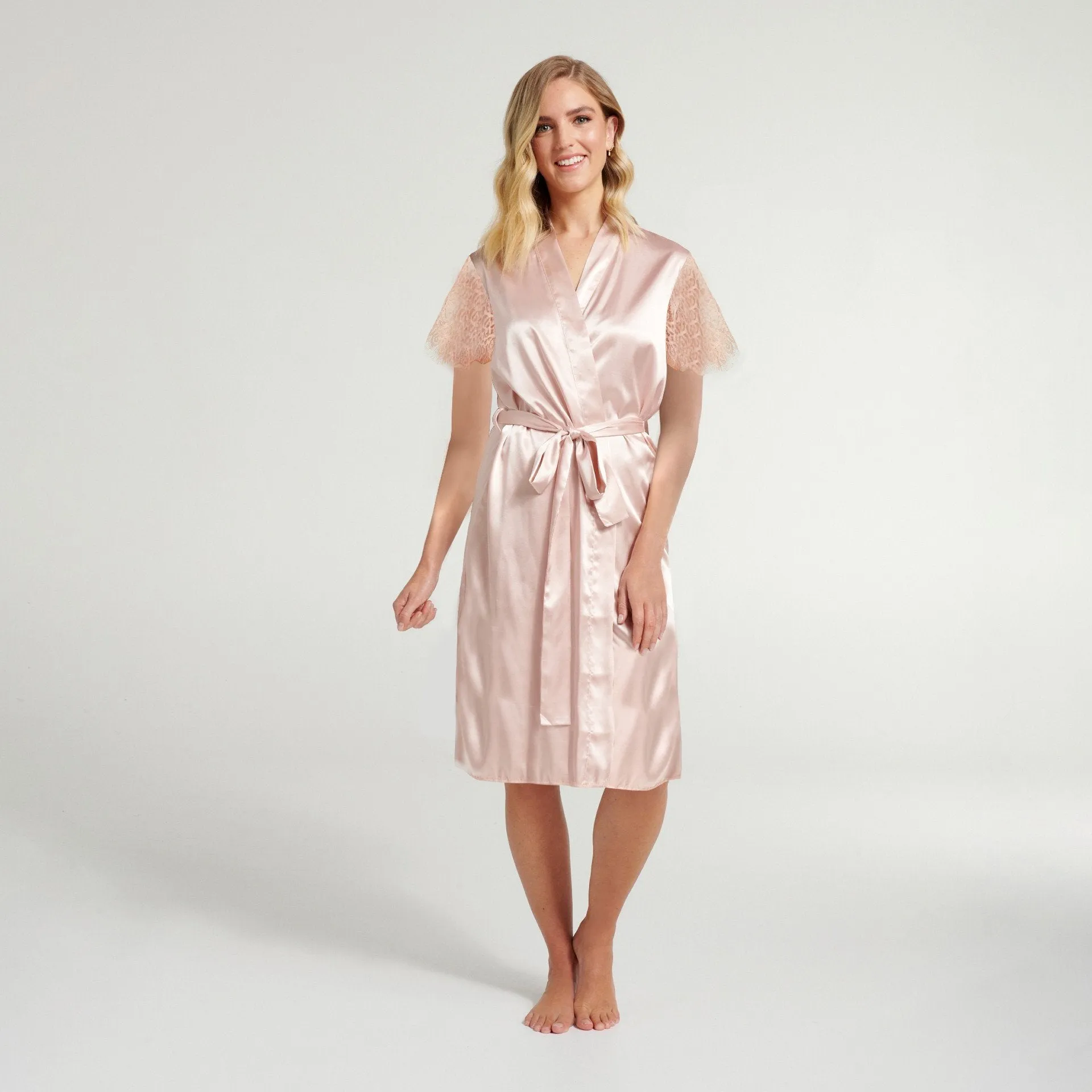 Tessa Satin Robe (Dusty Pink)