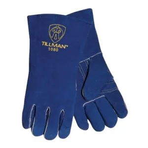 Tillman Large Blue Leather Stick Welders Gloves With Welted Fingers And Kevlar Thread Locking Stitch (Carded)