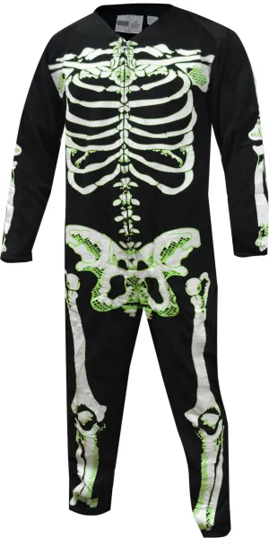 Unisex Glow In The Dark Skeleton Bones Onesie Pajama