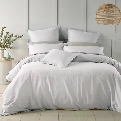 Wellington White Linen Blend Quilt Cover Set by Bianca