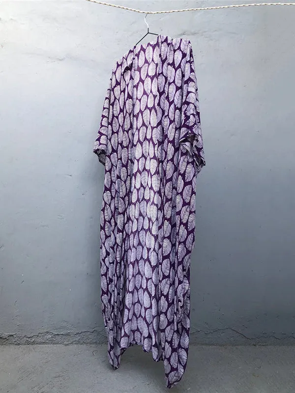 Wenkouban-Black Friday Christmas Thanksgiving Bohemia Oversized Printed Batwing Sleeves Cover-Up