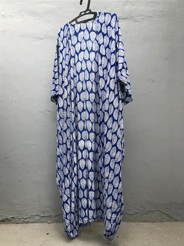 Wenkouban-Black Friday Christmas Thanksgiving Bohemia Oversized Printed Batwing Sleeves Cover-Up