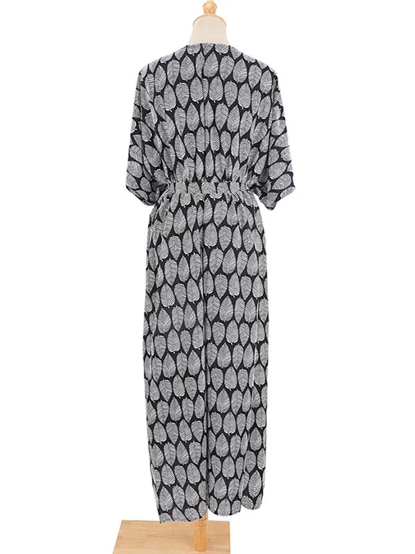 Wenkouban-Black Friday Christmas Thanksgiving Bohemia Oversized Printed Batwing Sleeves Cover-Up